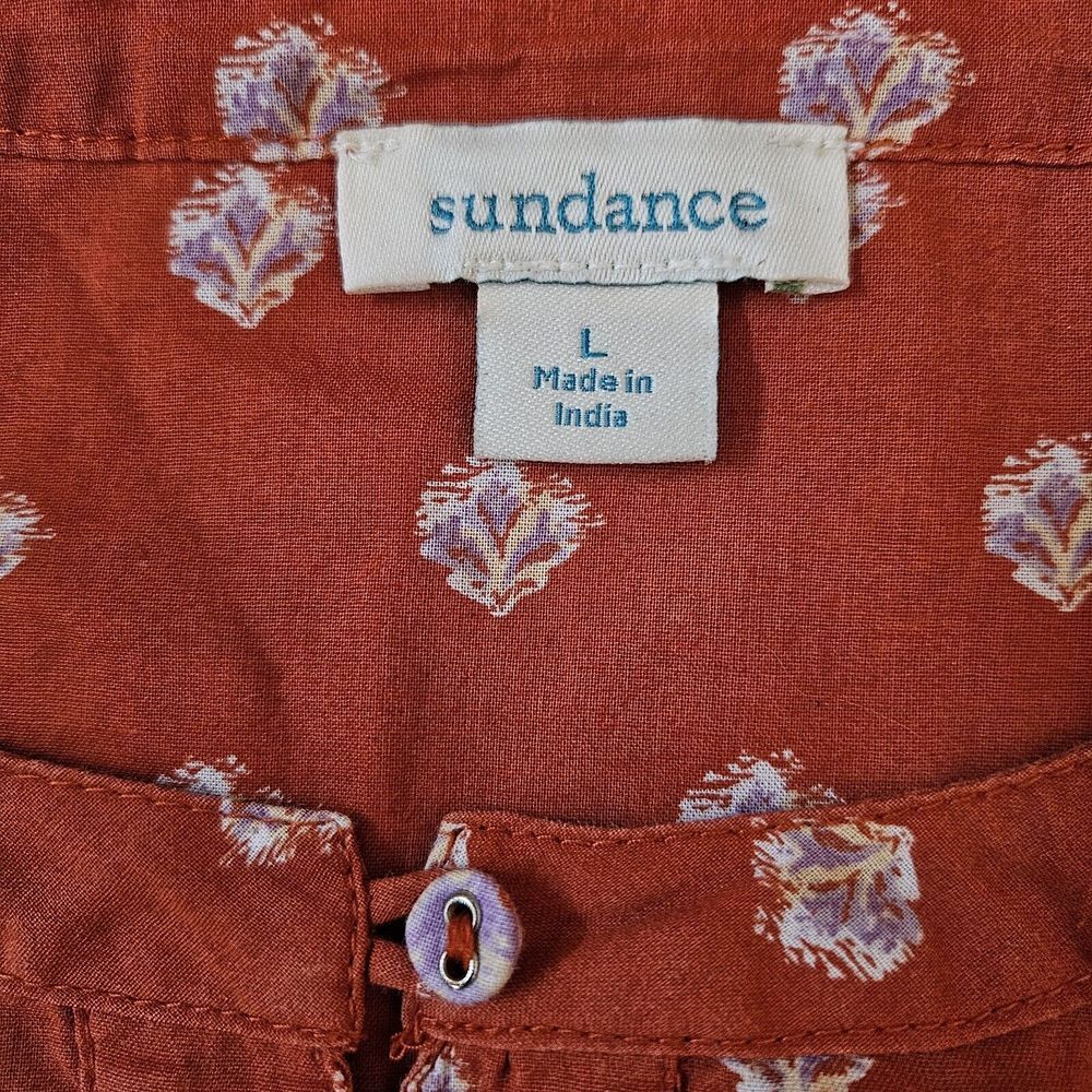 Sundance Red Rust Printed Peasant Tunic - Picture 4 of 14